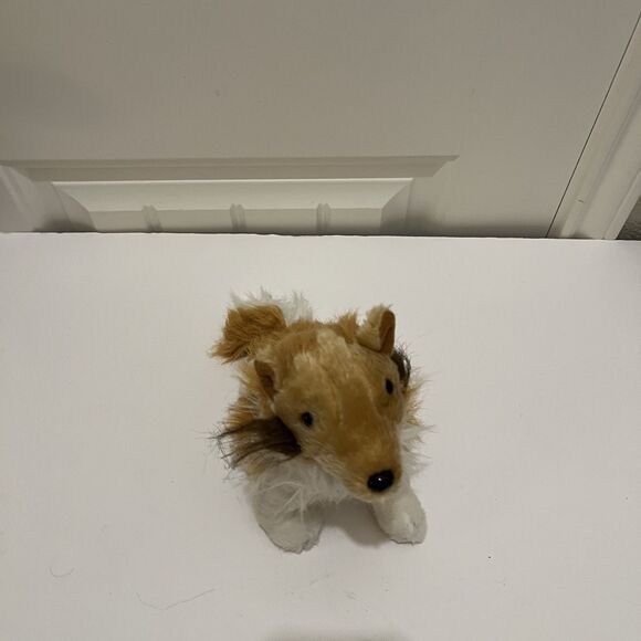 Mascot Factory Brown Collie Lassie Plush Dog Puppy 9" Stuffed Animal - Picture 2 of 8